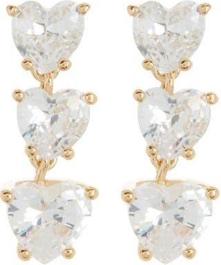 Nadri Small Heart Linear Earrings in Gold at Nordstrom Rack