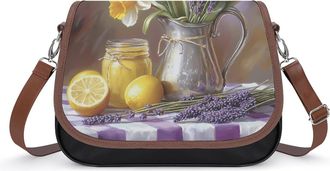 Generic Lemon Flower Crossbody Bags for Women Shoulder Messenger Bag Purse Handbags