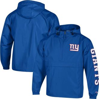 Champion Mens Champion Royal New York Giants Packable Hooded Windbreaker Half-Zip Jacket at Nordstrom, Size Xx-Large
