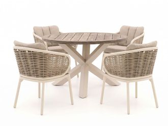 Apple Bee Pine Key/ROUGH-Y &oslash;120cm dining tuinset 5-delig