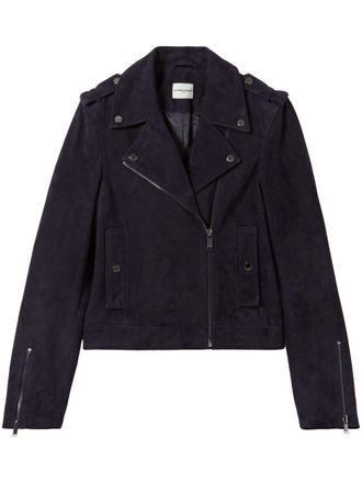 Claudie Pierlot suede biker jacket - women - Goat Skin/Polyester - 36 - Blue