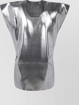 Junya Watanabe metallic sleeveless sweater structured shoulders