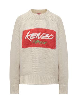 Kenzo Kenzo Ivory Sweater With Red Logo