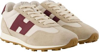Hogan Womens H727 Allacciato Sneaker Beige Goatskin