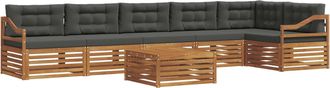 vidaXL Conjunto De Sof&aacute;s De Exterior 7 Uds. Natural Y Antracita Vidaxl