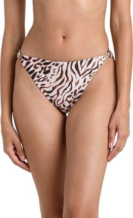 La Blanca Fierce Territory Print Bikini Bottoms in Taupe at Nordstrom, Size 10