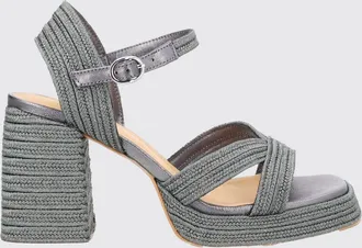 Castaner Sandalo Valle in rafia intrecciata e pelle