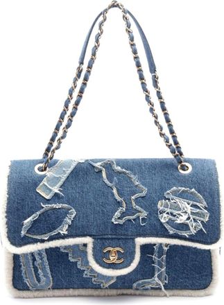 Chanel Denim Shearling Shoulder Bag