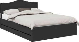 vidaXL Estructura De Cama Negro 140 X 190 Cm Madera Ingenieril Vidaxl