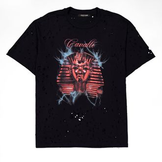 Roberto Cavalli Black Pharaoh Graphic T-Shirt, Size Medium