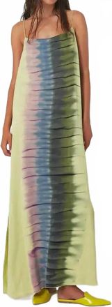 Rabens Saloner Macaw Cami Dress In Lime Combo