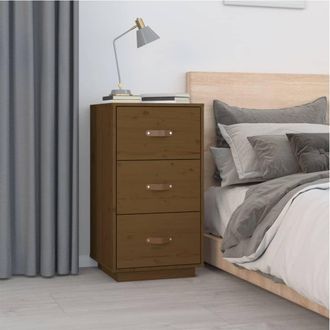 vidaXL Vidaxl - Mesita De Noche Madera Maciza De Pino Marr&oacute;n Miel 40x40x75 Cm