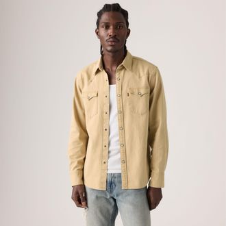 Levi's Barstow Standard Fit Western Shirt - Mens - 2XL - Beige / Parris Summers Gd
