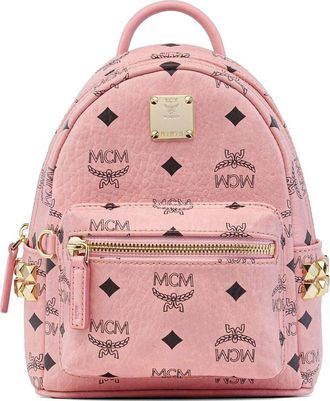 MCM Stark Bebe Boo Side Studs Backpack in Visetos in Pink at Nordstrom
