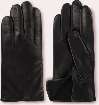 Seymoure Grant Cashmere Lined Leather Gloves in Black at Nordstrom, Size X-Large
