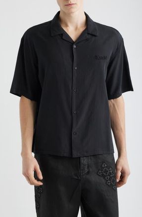 Ksubi End Diner Logo Camp Shirt in Black at Nordstrom, Size Xx-Large