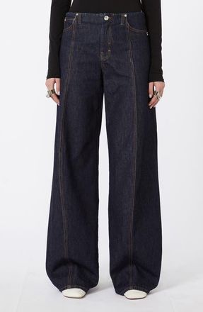 Sportmax Dora Oversize Wide Leg Jeans in Midnight Blue at Nordstrom, Size 26