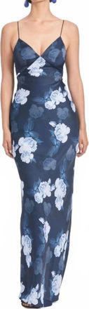Sachin & Babi Alta Midnight Glacial Rose Gown In Night Sky Blue Oculata