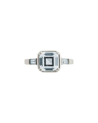Sterling Forever Silver CZ Asscher Baguette Ring