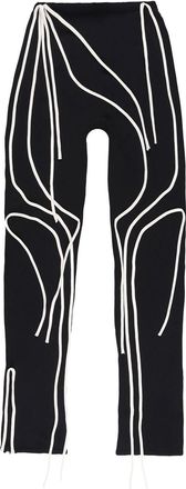 Ottolinger contrast-trim flared trousers - women - Viscose/Nylon - S - Black