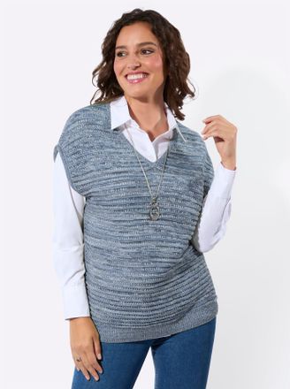 Casual Looks Pullunder CASUAL LOOKS Pullunder, Damen, Gr. 36, hellblau, meliert, 100% Baumwolle, meliert, Pullover Pullunder