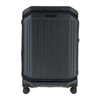 Piquadro Koffers, unisex, Blauw, ONE Size, Polyester, Trolley Medio Front Middle Open 4 Ruote