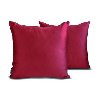 OEM Fundas Decorativas Para Cojines Homecentric, Paquete De 2 Unidades, Color Rojo, 40 X 40 Cm, De Sat&eacute;n, Para Sof&aacute;. Sat&eacute;n Grueso Rojo Intenso