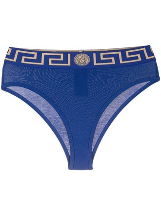Versace Slip Greca Border a vita alta - Blu
