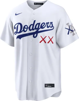 Nike Los Angeles Dodgers Nike Mens x KAWS MLB Stadium Jersey in White | RE260MG2KA1-UUU