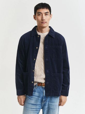 GANT Mens Evening Blue Regular Fit Corduroy Overshirt - Navy - Size X-Large