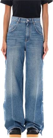 Stella McCartney Vintage Blue Wide-Leg Jeans - Dames - Loose Fit Jeans - Blauw - W26 - Katoen - Jeans