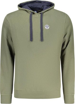 North Sails Hoodie met lange mouwen- logo en applicatie - Heren - Hoodies - Groen - S - Katoen - Hoodies & sweatvesten