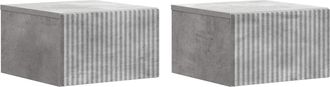vidaXL Mesita De Noche De Pared 2 Uds. Gris Hormig&oacute;n 33 X 34,5 X 20 Cm Vidaxl