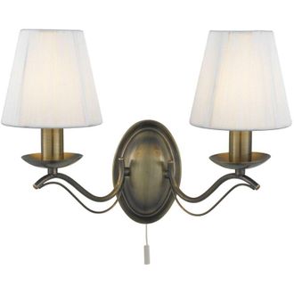 Searchlight Applique Industrial-Nordico Andretti Acciaio Ottone 2 Luci E14