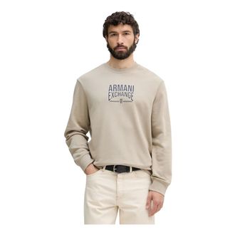 A|X Armani Exchange Hoodies & sweatvesten, Heren, Beige, M, Katoen, Sweatshirt
