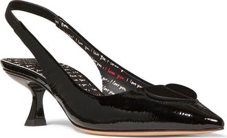 Kate Spade New York lover crinkle patent leather slingback pump in Black at Nordstrom, Size 5.5