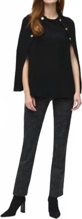 Joseph Ribkoff Women Jacquard Knit Poncho In Black
