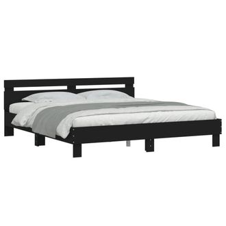 Berkfield Home Durable Bed Frame with LED without Mattress Black 160x200 cm
