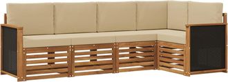 vidaXL Conjunto De Sof&aacute;s De Exterior 4 Uds. Natural Vidaxl