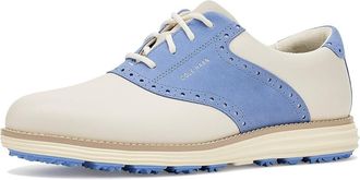 Cole Haan OriginalGrand Saddle Golf Womens Shoes Ivory/Hydrangnea/Ivory Waterproof : 10.5 B - Medium, Leather