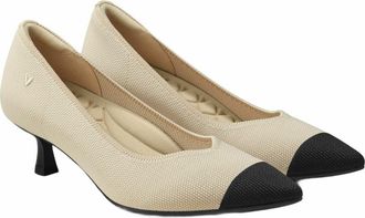 Vivaia Pointed-Toe Kitten Heels in Cream Ivory & Black at Nordstrom, Size 8.5