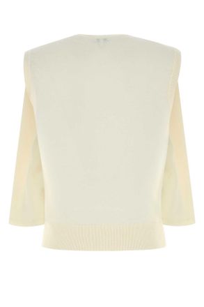 Loewe Womens Ivory Wool Vest White Exterior: Maglieria