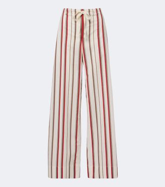 Sir. Alva striped cotton wide-leg pants