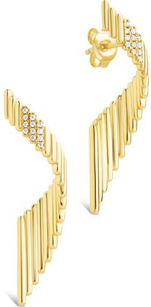 Sterling Forever Andrea Cubic Zirconia Drop Earrings in Gold at Nordstrom
