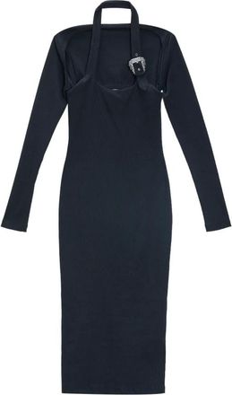 Versace Jeans Couture Midi Dresses, female, Black, XS, Abito Lungo Fibbia