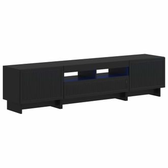 vidaXL Cabinet De Tv Led De 5 Piezas Negro Madera De Ingenier&iacute;a Vidaxl
