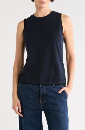 Vince Double Layer Cotton Blend Tank in Navy/Black Combo at Nordstrom Rack, Size Xx-Small