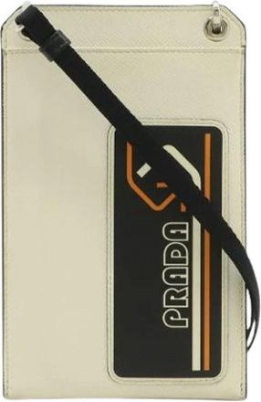 Prada Pre-owned Pouch/Sleeve - Dames - Vintage Schoudertas - Wit - ONE Size - Leer - Vintage