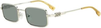 Dsquared2 Rechthoekige metalen zonnebril cult details - unisex - Zonnebrillen - Grijs - 52 MM - Accessoires