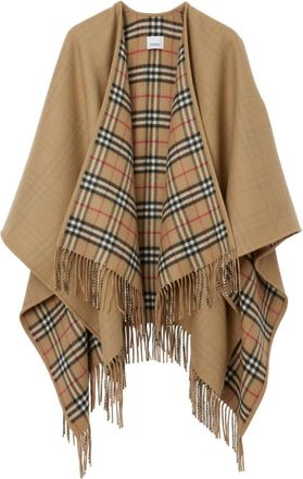 Burberry Beige Wool reversible cape